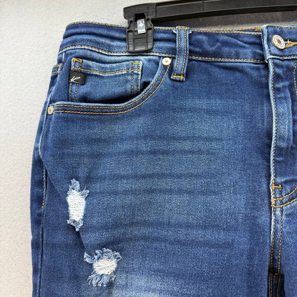 Kancan Jeans Women's 13/30 Dark Blue Skinny Factory Distressed Preppy Grunge - Picture 4 of 14